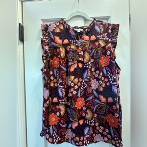 LOFT outlet floral sleeveless top